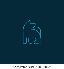 minimal initial simple vector logo design of dog