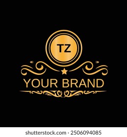 Minimal Initial TZ Logo Design with Handwriting Style Vector and Illustration