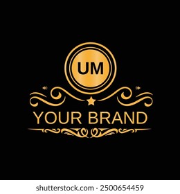 Minimal Initial UM Logo Design with Handwriting Style Vector and Illustration