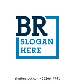 Logo de las iniciales mínimas Letras B y R. BR Inicial, BR Letra Logo