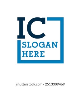 Minimal Initials Logo Letters I and C. IC Initial, IC Letter Logo