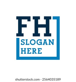 Minimal Initials Logo Letters F and H. FH Initial, FH Letter Logo