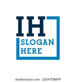 Minimal Initials Logo Letters I and H. IH Initial, IH Letter Logo