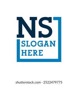 Mínimo iniciais Logotipo Letras N e S. NS Inicial, NS Letra Logotipo