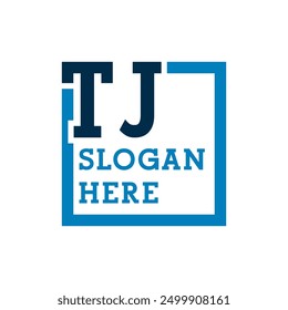 Logotipo de las iniciales mínimas T y J. TJ Initial, Logotipo de la letra TJ