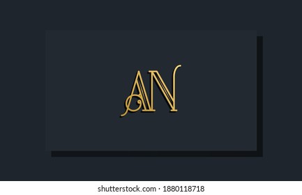 Minimal Inline style Initial AN logo. This logo incorporate with modern typeface in the creative way.It will be suitable for which company or brand name start those initial.