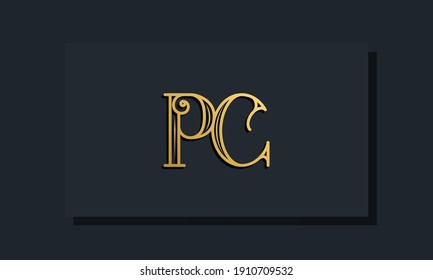 Minimal Inline style Initial PC logo. This logo incorporate with modern typeface in the creative way.It will be suitable for which company or brand name start those initial.