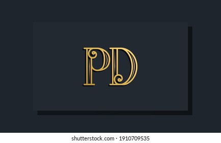Minimal Inline style Initial PD logo. This logo incorporate with modern typeface in the creative way.It will be suitable for which company or brand name start those initial.