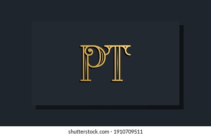 Minimal Inline style Initial PT logo. This logo incorporate with modern typeface in the creative way.It will be suitable for which company or brand name start those initial.