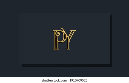 Minimal Inline style Initial PY logo. This logo incorporate with modern typeface in the creative way.It will be suitable for which company or brand name start those initial.