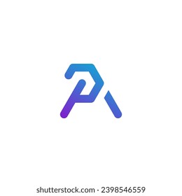 Logotipo inicial mínimo innovador de AP y logotipo de PA.	