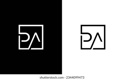 Minimal Innovative Initial DA logo and PA logo.