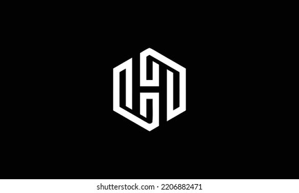 Logotipo inicial mínimo innovador de H y logotipo HH. Letra H HH creativo y elegante Monograma. Icono del logotipo de Premium Business. Color blanco sobre fondo negro