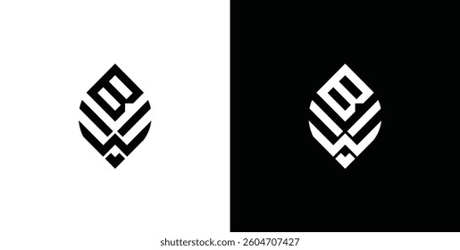 Minimal Innovative Initial Letter BW creative elegant. Premium Business BW logo icon