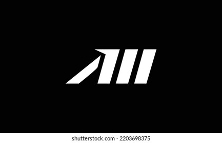  Minimal Innovative Initial AM logo and MA logo. Letter AM MA creative elegant Monogram. Premium Business logo icon. White color on black background 