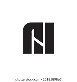 Minimal Innovative Initial Nh or Hn logo icon, H negative space, creative elegant logo