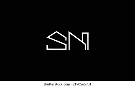 Minimal Innovative Initial NS logo and SN logo. Letter S NS SN creative elegant Monogram and Realestate.