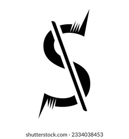 Logotipo mínimo innovador de NS inicial y logotipo de SN. Letra S NS SN monograma creativo elegante. Icono del logotipo de Premium Business S. Color blanco sobre fondo negro,