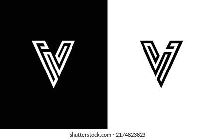 Minimal Innovative Initial VI logo and IV logo. Letter VI IV V creative elegant Monogram. Premium Business logo icon. White color on black background