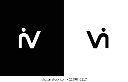 Minimal Innovative Initial VI Logo und IV Logo. Letter VI IV kreative elegante Monogram. Premium Business Logo Symbol. Weiße Farbe auf schwarzem Hintergrund