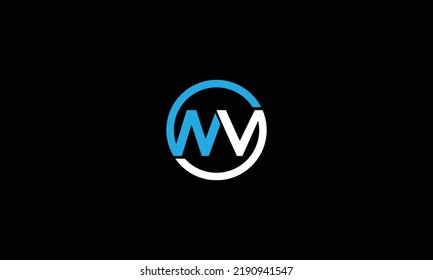 Minimal Innovative Initial VN, MV logo and NV logo. Letter VN MV NV creative elegant Monogram. Premium Business logo icon. White and blue color on black background