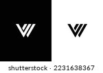 Minimal Innovative Initial VW logo and VE logo. Letter VW VE creative elegant Monogram. Premium Business logo icon. White color on black background