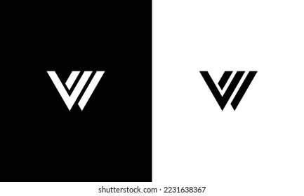 Minimal Innovative Initial VW Logo und VE Logo. Letter VW VE kreative elegante Monogram. Premium Business Logo Symbol. Weiße Farbe auf schwarzem Hintergrund