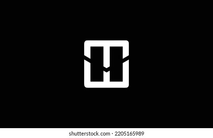 Minimal Innovative Initial WM, H und MW Logo. Letter WM MW H kreative elegante Monogram. Premium Business Logo Symbol. Weiße Farbe auf schwarzem Hintergrund