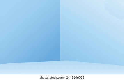 minimal interior studio light for product presentation on blue background