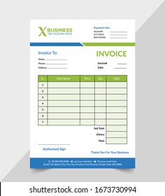 Minimal invoice design vector template