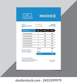 Minimal Invoice Template, Corporate design, Elegant and clean