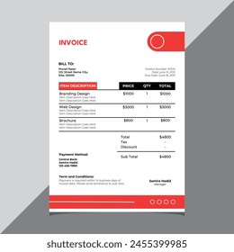 Minimal Invoice Template, Corporate design, Elegant and clean