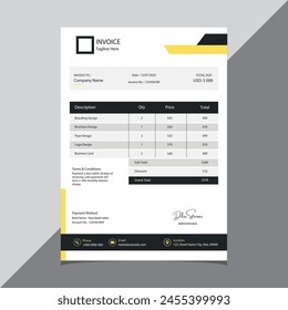 Minimal Invoice Template, Corporate design, Elegant and clean