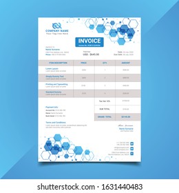 Minimal invoice template vector Template design.