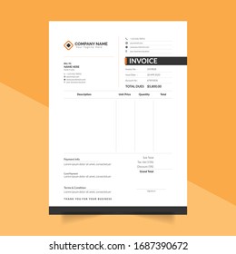 Minimal Invoice Template Vector Design