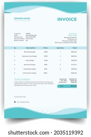 minimal invoice template vector design