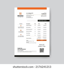 Minimal invoice template vector design | Modern simple designer invoice