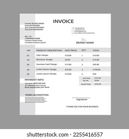  minimal invoice template vector design