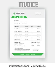 Minimal invoice template vector design