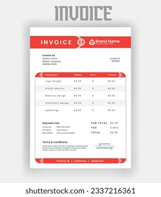 Minimal invoice template vector design