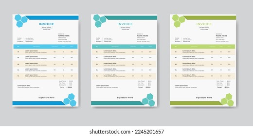 minimal invoice template vector design.Business invoice form template. money bills or price invoices and payment agreement design templates. Tax form.Print Ready.
