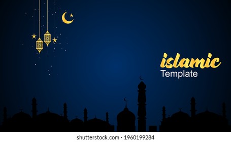 Minimal Islamic Blue Template, Background