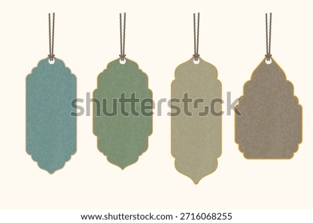 Minimal Islamic hanging label set.