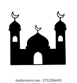 Projeto mínimo da silhueta da mesquita islâmica