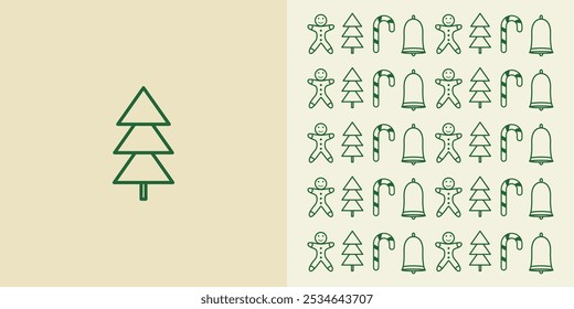 Minimal joyful seasonal vector pattern 