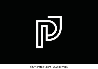 Minimales JP-Logo. Symbol eines PJ-Briefes auf luxuriösem Hintergrund. Logo-Idee basierend auf den PJ Monogramm-Initialen. Symbol für professionelle Sortenbriefe und JP-Logo auf Hintergrund.