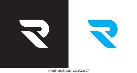 Minimal JR logo. Icon of a RJ letter on a luxury background. Logo idea based on the JR monogram initials. Professional variety letter symbol and RJ logo on black and blue background.