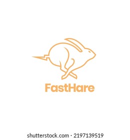 Minimal-Jump-Kaninchen-Logo-Design