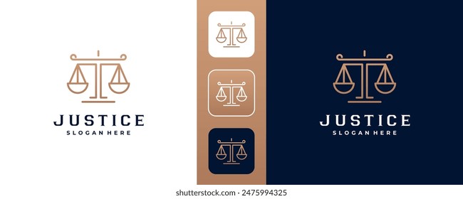 Minimal justice law logo design vector