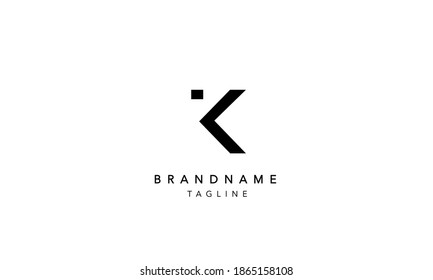 Minimal K Initial Letter alphabet Logo Design Template Vector Illustration